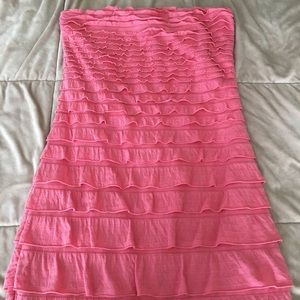 Express strapless pink ruffle dress size M